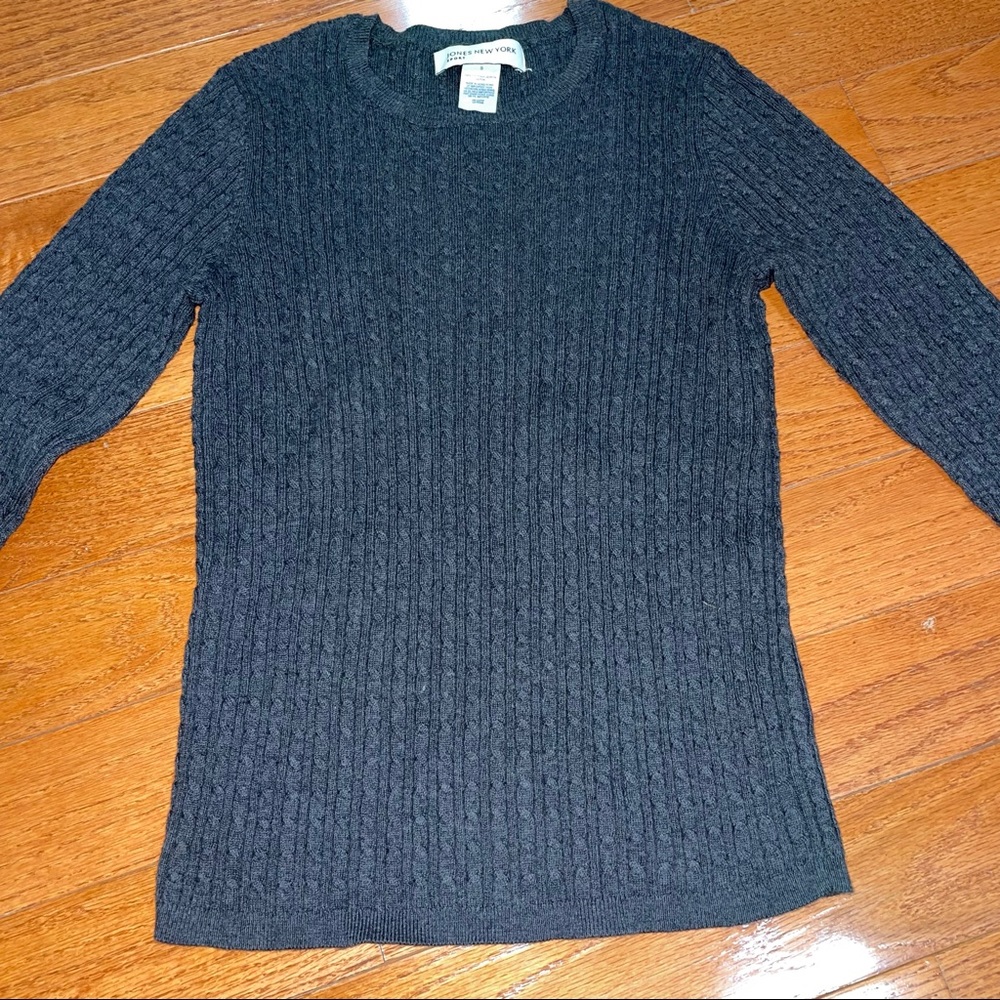 Dark Gray Cable Knit Sweater